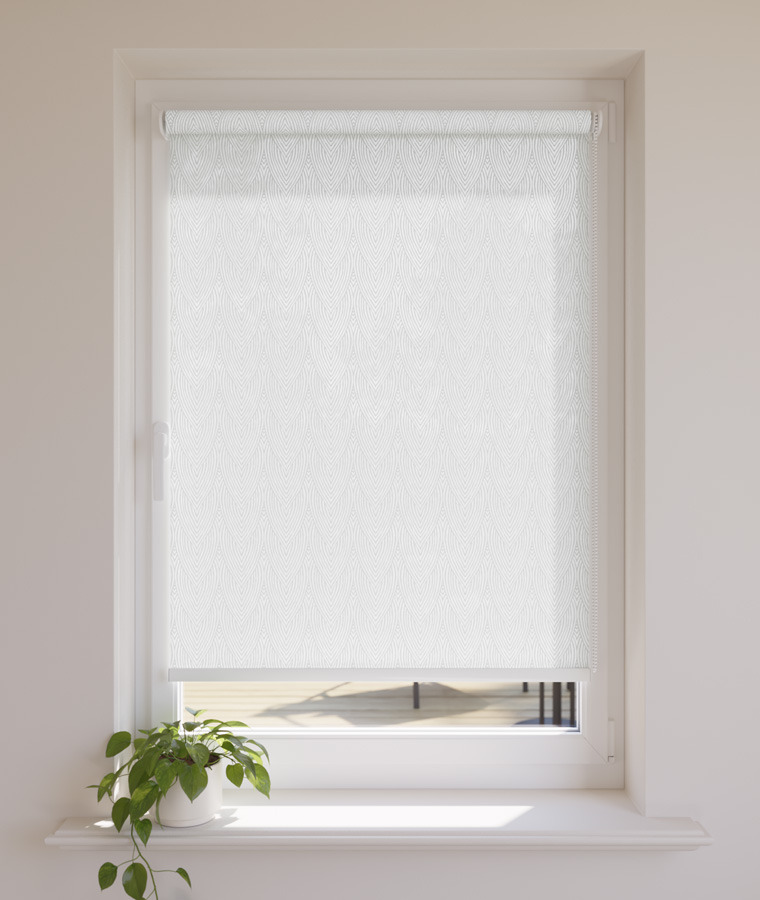 Store enrouleur tamisant a motifs gris vegetal